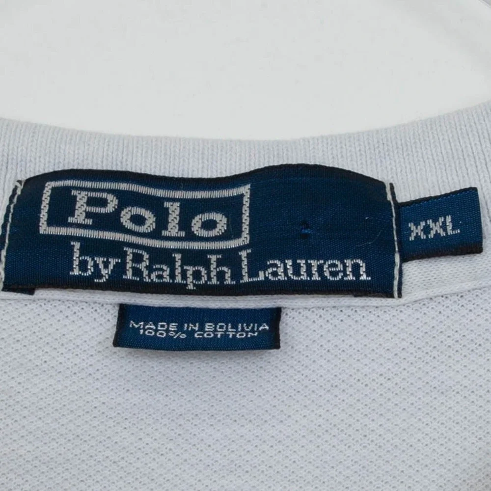Polo Ralph Lauren Mens‎ XXL Cream Short Sleeve Collared Polo Shirt Preppy Office